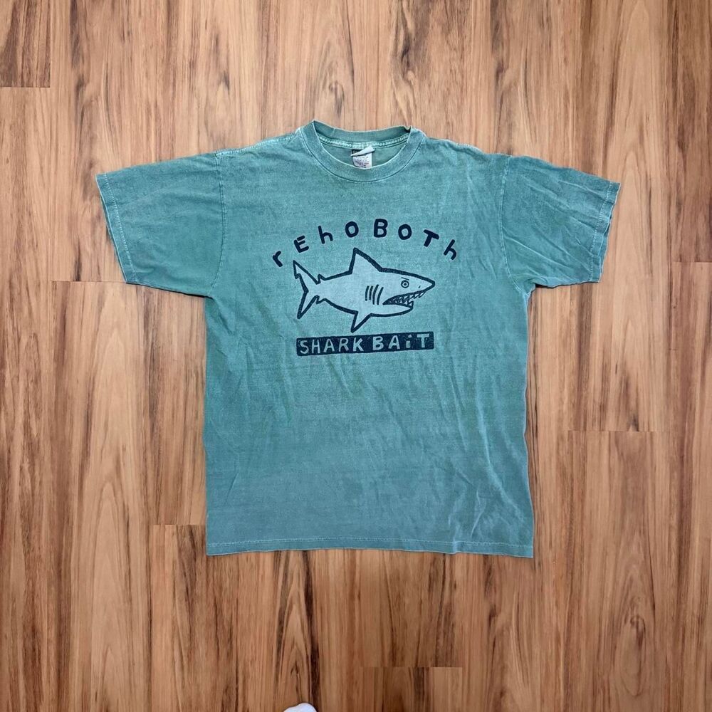 Vintage 90s Rehoboth Beach Shark Bait Summer Beach Graphic Shirt Mens Size Large
